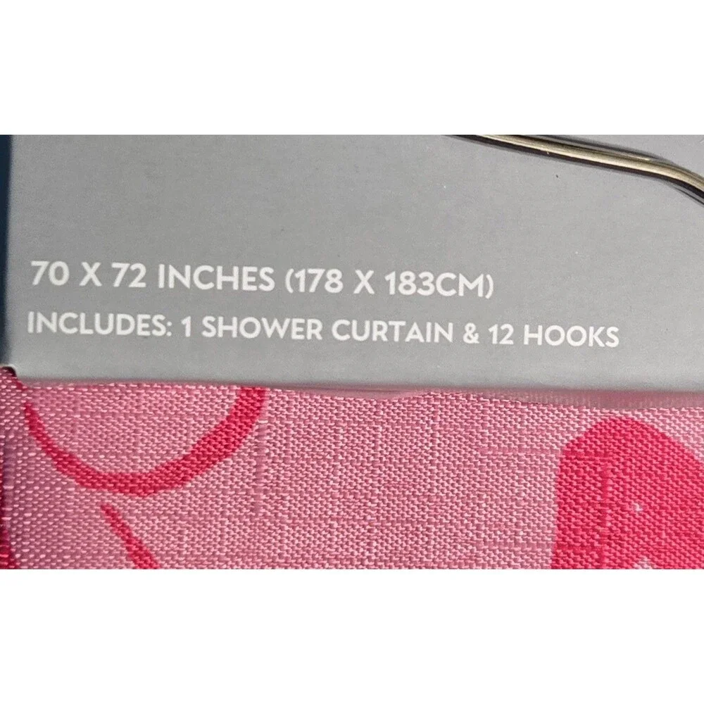 Destination Holiday Pink Cowgirl Shower Curtain 70x72 Polyester w/12 Hooks